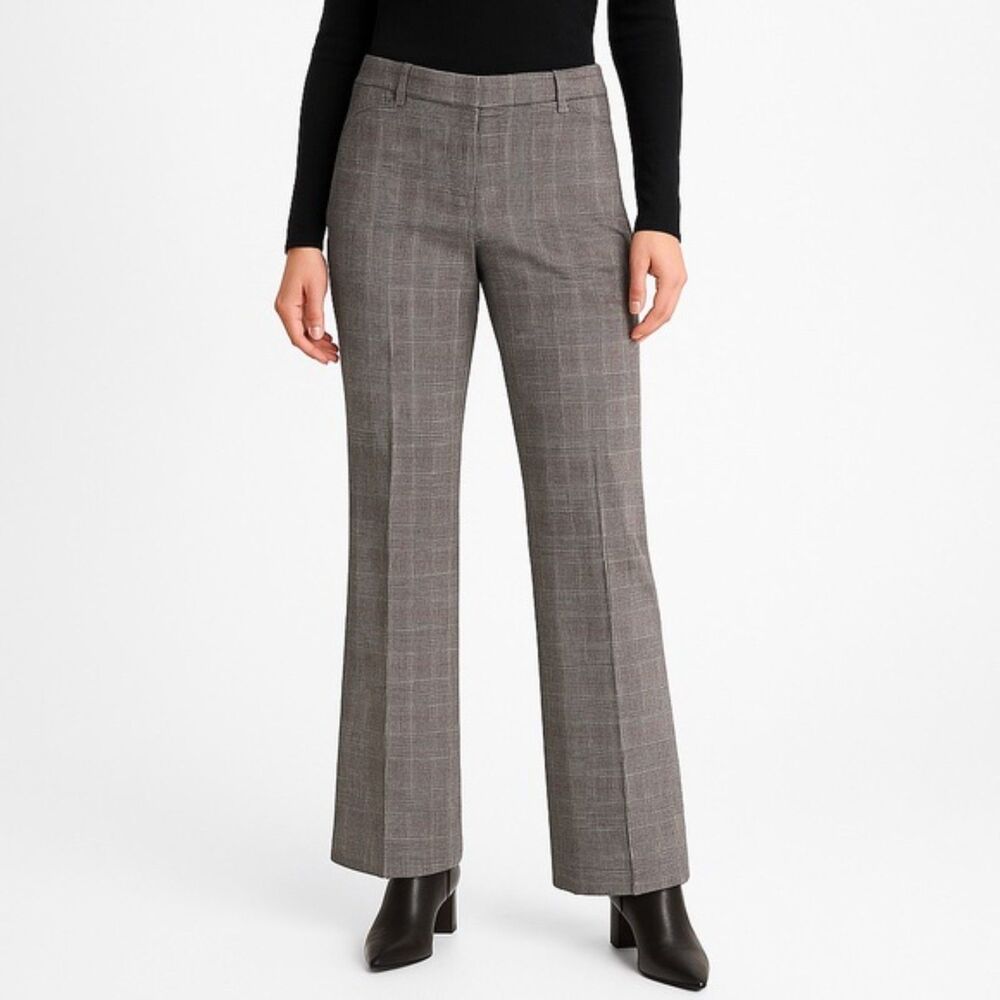 Norma Kamali Pants Black & White Glen Plaid Wide Leg Dress Trouser Womens Size 6